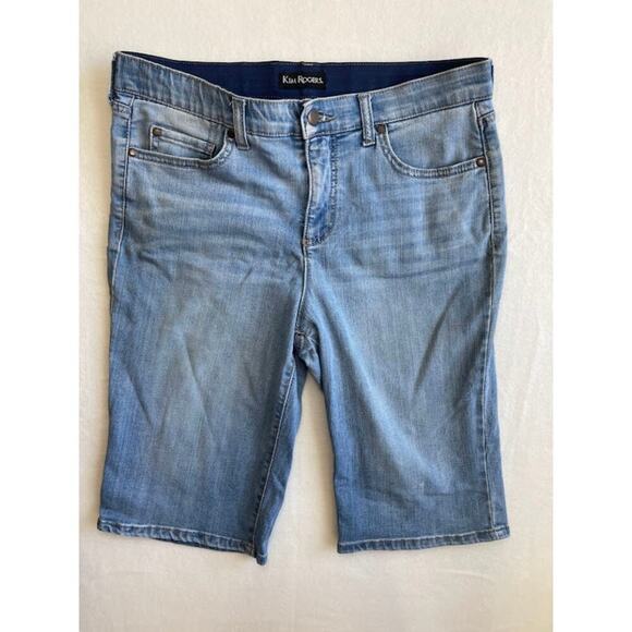 Kim Rogers Size 8 Bermuda Demin Jean Shorts Flex Band Inseam 12" - Picture 1 of 4